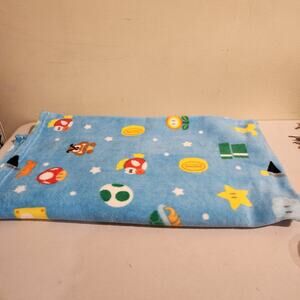 Nintendo Super Mario Bros Plush Fleece Throw Blanket 50in x 70in Mushroom Toad